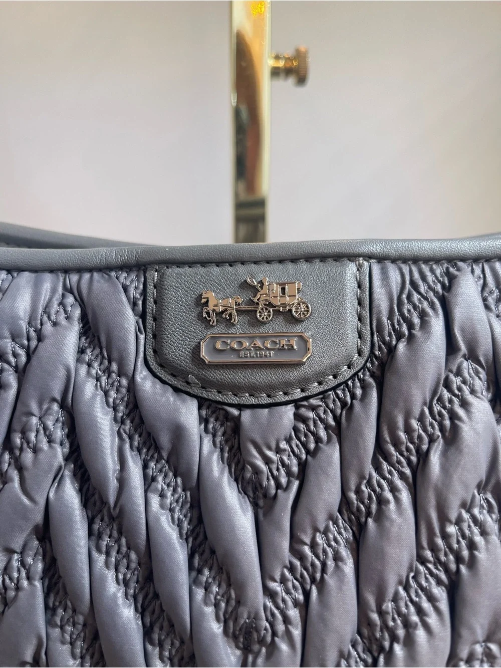 Coach 70th Anniversary Madison quilted chevron nylon demi shoulder bag